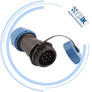 Connecteur de raccordement circulaire fileté étanche IP68 WEIPU Série SP SP17, fiche de câble en plastique anti-poussière - Product Image 3