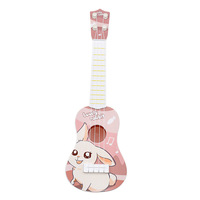 Pink Color Mini Four Strings Toy Guitar Children's Simulation Instrument Can Play Enlightenment Musical Instrument Toys