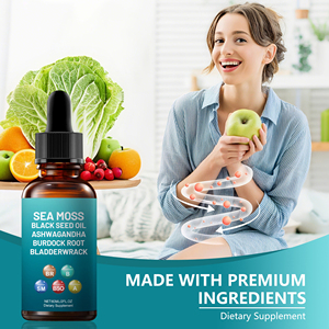 60ml Sea Moss Private Label <b>Vitamin</b> Black Seed Oil Ashwagandha Oral <b>Liquid</b> Drops Herbal Supplement for Skin Immune Support - Product Image 2