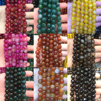 4mm 6mm 8mm 10mm 12mm 14mm 16mm Agate Faceted Striped Agate Beads Multicolor Loose Stone Round Stone Beads Bracelet