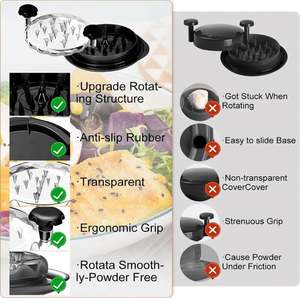 Déchiqueteur de viande manuel rond amélioré, très vendu, avec fourchette mélangeuse et gant, pour poulet - Product Image 2