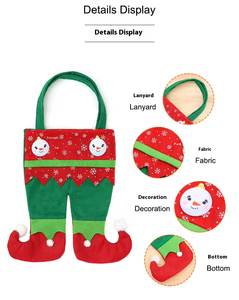 Christmas Elf Candy Gift Bags Cloth Eco Friendly Durable Cute Cartoon Pattern Factory Wholesale Party Favors Decorations - Product Image 5