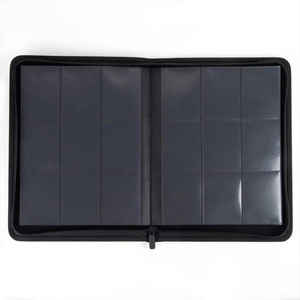 Carpeta con cremallera de 9 bolsillos para tarjetas toploader, 360 tarjetas, material Exo-Tec, 20 páginas de carga lateral (Negro) - Product Image 1