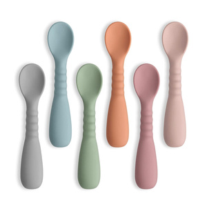 Paquete de 6 Cucharas de Silicona para Bebé, Grado Alimenticio, Libres de BPA, Punta Suave, Cucharas de Entrenamiento para Bebés, para Alimentación Dirigida por el Bebé (<span class=keywords><strong>BLW</strong></span>), Set de Alimentación de Primera Etapa - Product Image 1