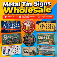 Vente en gros usine de décorations murales : Panneaux métalliques personnalisés, plaques logo imprimées en typographie, étiquettes et panneaux en étain en vrac pour bars, pubs et clubs