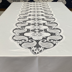 ผ้าปูโต๊ะรักษ์โลก ขายส่ง ผ้าแจ็คการ์ดลายดอกไม้ปักลายลูกไม้สีขาว ทนทาน กันน้ำ สำหรับบ้าน โรงแรม งานแต่งงาน - Product Image 3