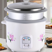 Cuisinière à riz électrique en plastique de haute qualité, petite, cylindrique, cuiseur vapeur portable, cuisson rapide, revêtement antiadhésif, intérieur en acier inoxydable
