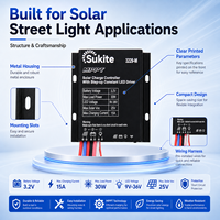 Contrôleur solaire MPPT Boost 3229 3.2V 30W 15A Sukite Stable pour éclairage public à énergie solaire avec capteur pour projet d'éclairage de rue