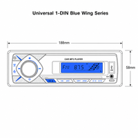 Lecteur MP3 universel 1 DIN pour voiture, télécommande, transmetteur FM, USB Type-C, TF pour radio stéréo, sortie haute puissance 4 canaux RCA