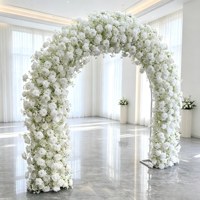 Nouvelle Arche Florale de Luxe en Soie Blanche et Gypsophile, Toile de Fond Artificielle de Roses pour Cérémonie de Mariage, Décoration d'Entrée, Événement, Fête