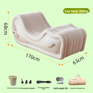<b>Inflatable</b> <b>Sofa</b> with Built-in Pump, Portable Waterproof Flocked PVC for Camping Beach Outdoor - Product Image 6