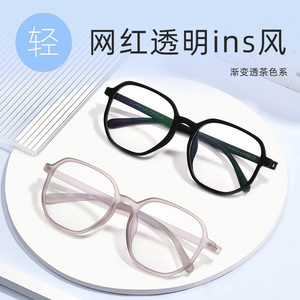 Monture de lunettes transparente légère Danyang TR90, forme géométrique hexagonale, monture complète unisexe pour myopie, verres en résine 8833 - Product Image 3