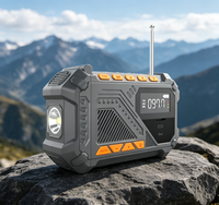 14800MWH FM Notfall-Internetradio mit Solar- und Handkurbel für Zuhause, Klettern, Wetterbericht, SOS, Taschenlampe, WB AM Radio