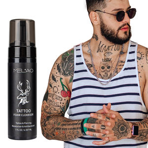 Jabón vegano verde OEM Blue Bubbles para después del tatuaje, para curar, limpiar y purificar la piel y las perforaciones, con burbujas espumosas, hidratante suave. - Product Image 1