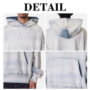 Custom Breathable Cotton Washed Distressed Hoodie Men's Hip Hop Oversized Hoodie Street Wear Design Factory Wholesale - Product Image 6