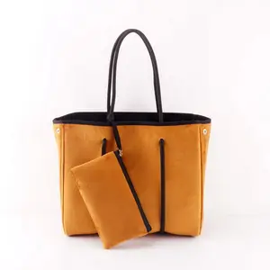 Hot Sell Wholesale Handbag Women Tote Bag Fashion Beach Velvet Tote Bag Neoprene Beach Tote Bag For Women