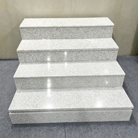 Escaliers en granit blanc du Shandong, poli, durable, écologique, coupé sur mesure, pour projets de construction, pierre naturelle