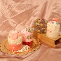 C & H Unique Diy OEM Aiguilles à sucre Cire de soja naturelle Bougies parfumées Party Favors Sprinkles Happy Birthday Cake Soy Scented Candle