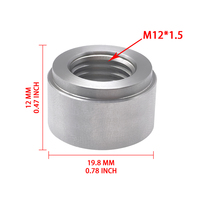 Raccord de soudure universel en aluminium CNC M12*1.5 à filetage femelle pour tuyaux de carburant, huile, gaz et eau