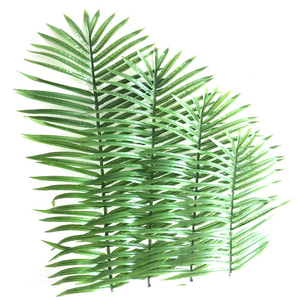Grandes feuilles <span class=keywords><strong>de</strong></span> <span class=keywords><strong>palmier</strong></span> artificielles recouvertes <span class=keywords><strong>de</strong></span> latex, branche <span class=keywords><strong>de</strong></span> <span class=keywords><strong>palmier</strong></span> Areca artificielle géante <span class=keywords><strong>de</strong></span> 1,4 m pour la décoration d'événements tropicaux et l'aménagement paysager - Product Image 2