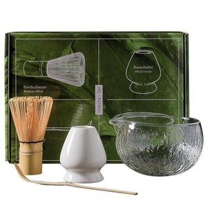 Juego de té Matcha japonés de 4 Uds., caja de regalo de vidrio transparente al por mayor, Kit de Matcha con cuenco de Caño vertedor, juego de Matcha elegante - Product Image 2