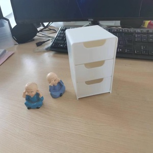 Boîte de rangement carrée moderne en plastique, miroir de bureau peu encombrant, armoire multifonctionnelle pliable pour cosmétiques et bijoux - Product Image 5