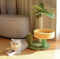 Poteau à gratter mignon de cactus de cocotier simulé avec plate-forme et nid grand espace