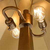 Lampadaire Obélisque en Laiton Massif LED E26, Design Géométrique Moderne et Luxueux, pour Hôtels et Salons, Vente en Gros Usine Transfrontalière