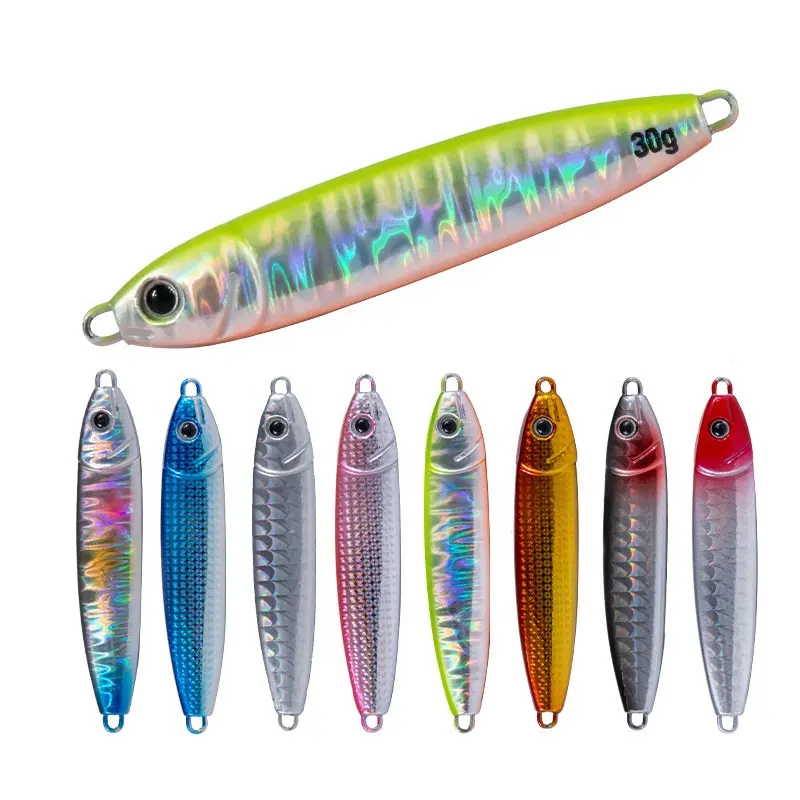 8 Colors 10g 15g 20g 30g 8 Colors Lead Fish Artificial Hard Metal Fishing Lure With 3D Eyes customization