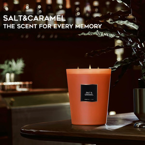 Bougie de soja au caramel salé 3 mèches grande sans fumée et longue durée-pour Diwali ou Ramadan cadeau fait main pour femmes et hommes - Product Image 3