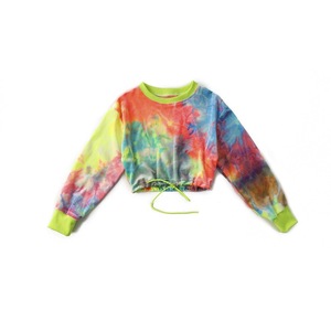 Vêtements Hip Hop, sweat-shirt multicolore, pantalon décontracté pour filles, vêtements de danse jazz et de danse de salon, sweat-shirt tie-dye pour enfants - Product Image 1