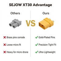 SEJOW XT30 Mini-Steckverbinder Männlich Weiblich Vergoldet 30A Micro FPV Toothpick Whoop LiPo OEM Großhandel