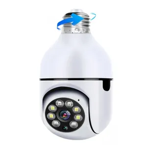 كاميرا مراقبة لمبة أمن منزلية داخلية 3 ميجابكسل بألوان كاملة رؤية ليلية آلية تتبع الإنسان داخل المنزل Wifi