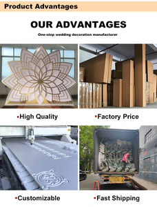 2024 Fábrica Suministros de boda más populares Marco de fondo negro dorado acrílico para decoración de escenario de boda - Product Image 6