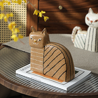 Figurine de Statue multifonctionnelle peinte à la main en céramique de chat de table d'intérieur de style pastoral d'art déco