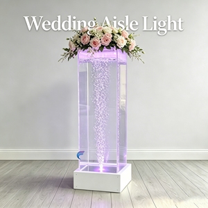 Customized Indoor Home Decor LED-Accent Decorative Pillar Lamp Art Deco Style Romantic Water Bubble Divider Christmas Tabletop - Product Image 3