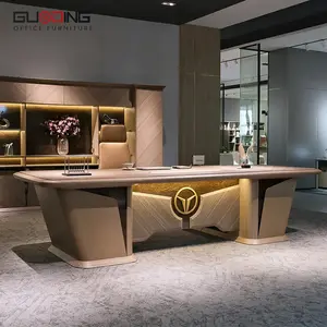 Organizador comercial de luxo moderno de led, organizador de móveis de madeira, mesa de escritório