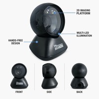 Escáner de Código de Barras de Escritorio con Sensor Automático, USB con Cable, Plataforma de Escaneo 2D Manos Libres para Inventario de Almacén y Clasificación de Paquetes