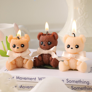 Creative Handmade Teddy <b>Bear</b> Shaped Scented Candle, Exquisite Aroma Candle, <b>Cute</b> Gift for Atmosphere Decoration - Product Image 3