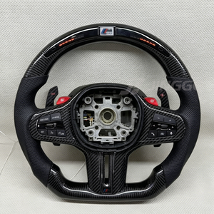 Volant en cuir et fibre de carbone avec écran LED amélioré compatible avec <span class=keywords><strong>BMW</strong></span> Série 1 <span class=keywords><strong>2</strong></span> 3 4 Z4 F40 F44 F90 G11 G20 G21 G38 G28 G29 G80 M3 G82 - Product Image 1