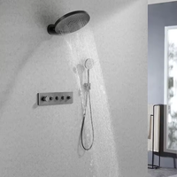 Système de douche encastré en laiton avec jets de massage muraux et douchette à main pour la décoration des salles de bain à domicile et en hôtel