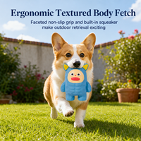 Jouet à mâcher couineur pour chien en latex naturel, forme de monstre sans dents mignon et moderne, jouet de dentition souple pour chiots de petite/moyenne taille