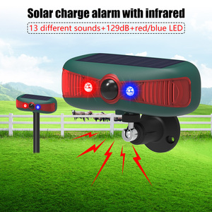 Allarme Solare con Sensore di Movimento e Ultrasuoni per Casa, Fattoria, Villa, Giardino - Sirena Wireless con Luce e 13 <span class=keywords><strong>Suoni</strong></span> Integrati - Product Image 1