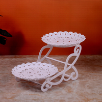 Présentoir à Desserts Étagé en Plastique Alimentaire MIXWARES, Plateau Creux en Dentelle pour Pâtisseries, Idéal Mariages et Anniversaires