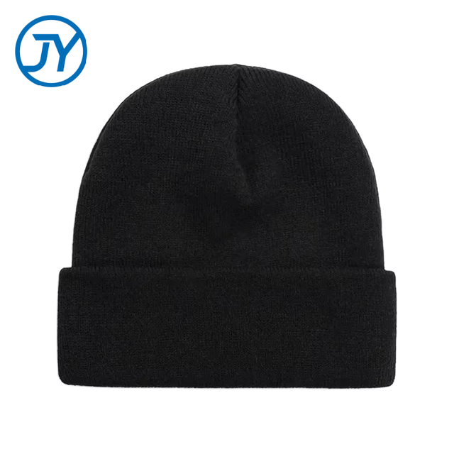 Fashion Cuff Solid Beanie Acrylic RPET Custom Logo Hat Kids Plain Knitted Beanie Winter Hat Woman Unisex
