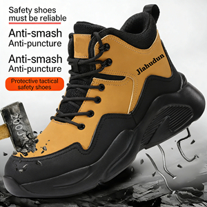 Chaussures de sécurité pour hommes en microfibre imperméables à embout d'acier, bottes hautes antidérapantes résistantes aux perforations pour l'été, le printemps, l'automne et l'hiver, usage industriel - Product Image 3