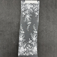 Tissu en dentelle de tulle brodé de sequins floraux en cascade blanc GCW-AU120610 pour robe de mariée