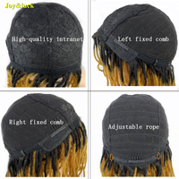 Perruque en lin noir ombré pour femmes africaines, vente en gros, partie latérale, or court, Crochet tressé, Dreadlock, cheveux synthétiques pour femmes, perruque de vie quotidienne
