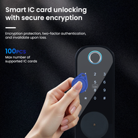 Serrure Intelligente Bullhead avec Mot de Passe Temporaire, Contrôle par Application et Empreinte Digitale, Compatibilité Porte en Acier Inoxydable