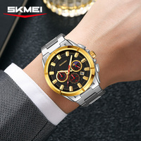 Jam Tangan Pria OEM Custom Quartz Movement Berkualitas Tinggi Bahan Stainless Steel 47MM Kaca Besar Sederhana Antik Fashion Bisnis Fase Bulan